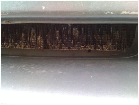 Old and rusty foxbody mustang radiator